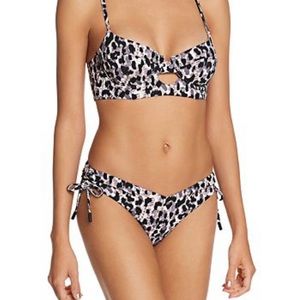 NWT RED CARTER LEOPARD PARTY ANIMAL SWIM SET LYDIA BIKINI TOP S HIPSTER BOTTOM M